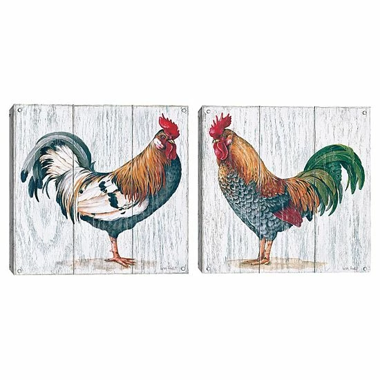 Master Piece Rooster 1 & 3 Canvas Wall Art 2-piece Set 1 Master Piece Rooster 1 & 3 Canvas Wall Art 2-piece Set