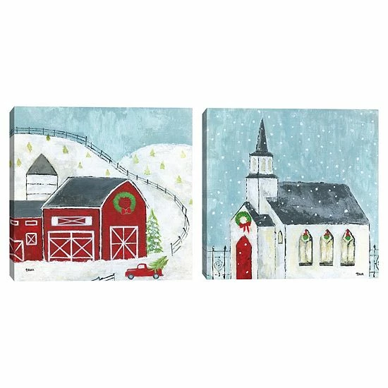 Master Piece Christmas Barn & Christmas Night Wall Decor 1 Master Piece Christmas Barn & Christmas Night Wall Decor