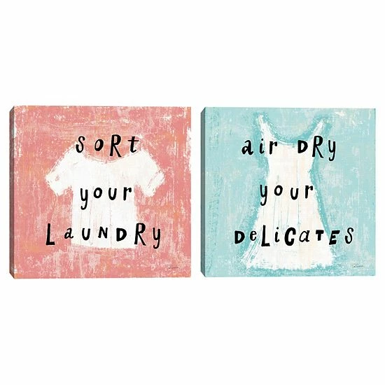 Master Piece Laundry Rules III & VI Canvas Wall Art 2-piece Set 1 Master Piece Laundry Rules III & VI Canvas Wall Art 2-piece Set