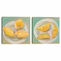 Master Piece Life And Lemons I & II Canvas Wall Art 2-piece Set
