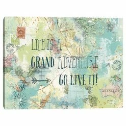 Master Piece Map Sentiments I Canvas Wall Art