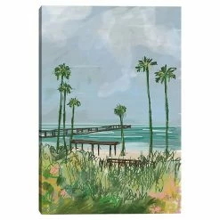 Master Piece Palms Pier Canvas Wall Art