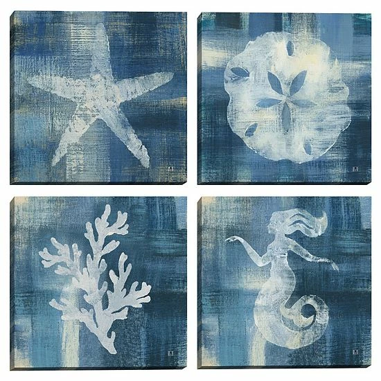 Master Piece Batik Seas II III IV & VI Canvas Wall Art 4-piece Set 1 Master Piece Batik Seas II III IV & VI Canvas Wall Art 4-piece Set