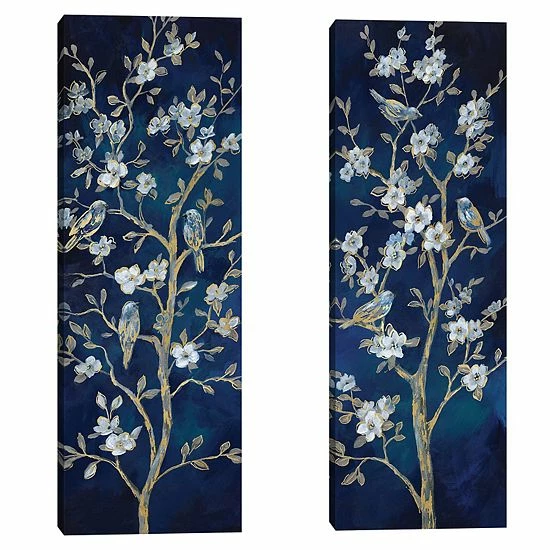 Master Piece Indigo Spring I & II By Nan Canvas Wall Art 2-piece Set 1 Master Piece Indigo Spring I & II By Nan Canvas Wall Art 2-piece Set