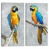 Master Piece Tropical Parrots I & II Canvas Wall Art By Studio Arts 2-Piece Set