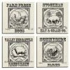 Master Piece Chickens Pig Rooster Sheep Canvas Wall Art 4-piece Set