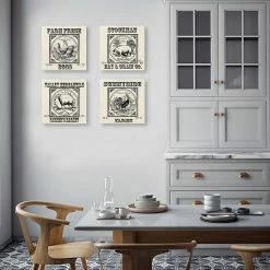 Master Piece Chickens Pig Rooster Sheep Canvas Wall Art 4-piece Set -Master Piece Shop unnamed file 1647