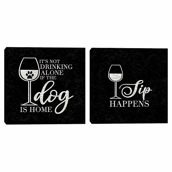 Master Piece Wine Humor I & III Canvas Wall Art 2-piece Set 1 Master Piece Wine Humor I & III Canvas Wall Art 2-piece Set