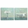 Master Piece Damask Bath Sink & Tub Canvas Wall Art 2-piece Set