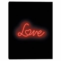 Master Piece Neon Love Canvas Wall Art