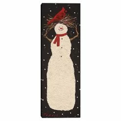 Master Piece Tall Snowman With Cardinal Wall Decor