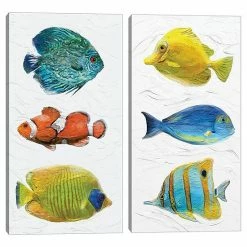 Master Piece Tropical Trio I & II By Studio Arts Canvas Wall Art 2-piece Set