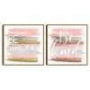 Master Piece Be Kind Script 2 & Be Strong Rose Canvas Wall Art 2-piece Set