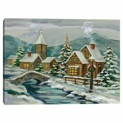 Master Piece Twilight Christmas Village Canvas Wall Art