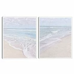 Master Piece Sun Bleached Waves Beach Framed Wall Art 2-piece Set