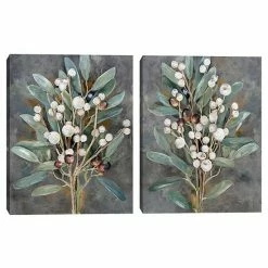 Master Piece Winterberry Whites I & II Canvas Wall Art By Studio Arts 2-Piece Set