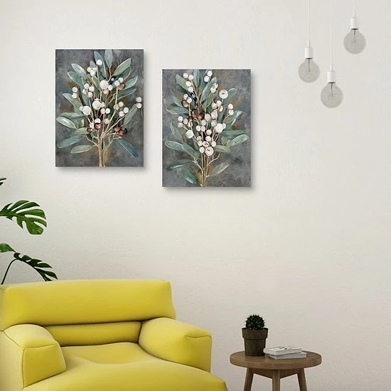 Master Piece Winterberry Whites I & II Canvas Wall Art By Studio Arts 2-Piece Set 4 Master Piece Winterberry Whites I & II Canvas Wall Art By Studio Arts 2-Piece Set - Image 4