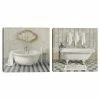 Master Piece Vintage Inspired Bathroom Canvas Wall Art 2-piece Set