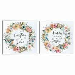 Master Piece Everything In Love & Great Blessings Canvas Wall Art 2-piece Set