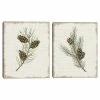 Master Piece Pine Cone Botanical I & Pine Cone Botanical II Canvas Wall Art 2-Piece Set