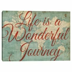 Master Piece World Map Journey Canvas Wall Art