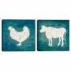 Master Piece Farm Chicken & Cow Canvas Wall Art 2-piece Set
