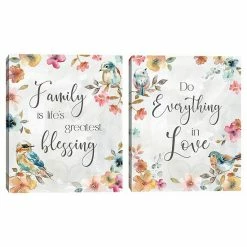 Master Piece Spring Bird Blessing Love By C Robinson Canvas Wall Art 2-piece Set