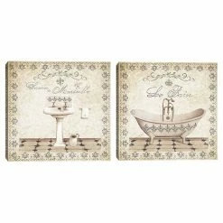 Master Piece Simply Elegant Bath I & II Canvas Wall Art 2-piece Set