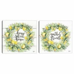 Master Piece Watercolor Lemon Wreath Gather & Home Wall Decor