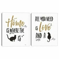 Master Piece Pet Love III & IV Cat Canvas Wall Art 2-piece Set