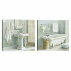 Master Piece Refresh Bath I & II Canvas Wall Art 2-piece Set