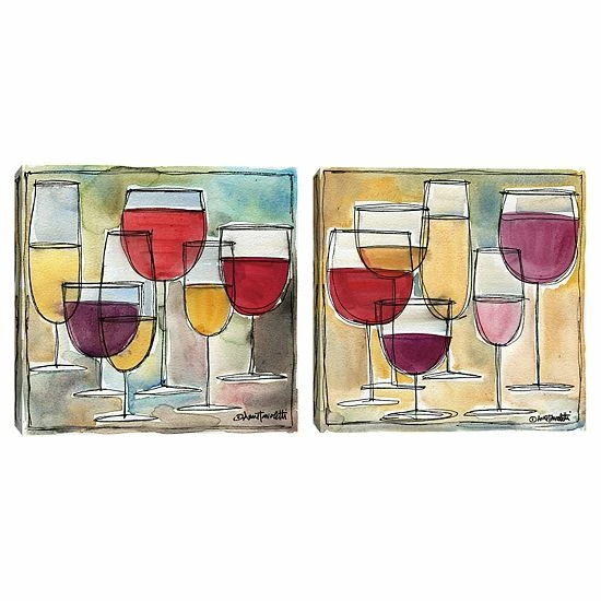 Master Piece Wine Glass I & IV Canvas Wall Art 2-piece Set 1 Master Piece Wine Glass I & IV Canvas Wall Art 2-piece Set