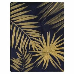 Master Piece Tropical Gold Finish Canvas Wall Art