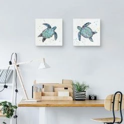 Master Piece Bubbly Blue Turtle I & II By S Swatland Canvas Wall Art 2-piece Set -Master Piece Shop unnamed file 2527