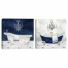 Master Piece Navy Blue Bath I & II Canvas Wall Art 2-piece Set
