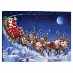 Master Piece Santa's Sleigh Canvas Wall Art