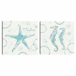 Master Piece Coastal Splash I & III By Katie Pertiet Canvas Wall Art 2-piece Set