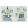 Master Piece Blue Bath I & II Canvas Wall Art 2-piece Set