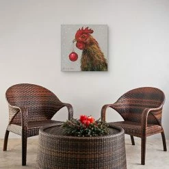 Master Piece Rooster With Red Christmas Ball Wall Decor -Master Piece Shop unnamed file 2706