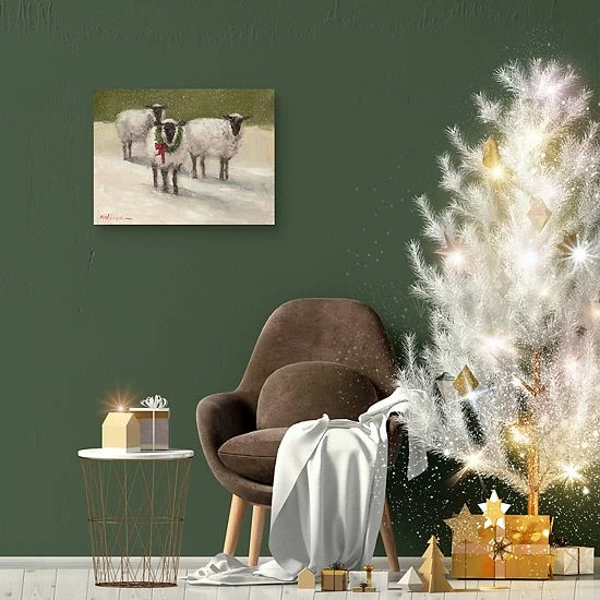 Master Piece Lambs With Wreath By M M Veazie Canvas Wall Art 3 Master Piece Lambs With Wreath By M M Veazie Canvas Wall Art - Image 3