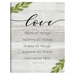 Master Piece Love Never Fails Canvas Wall Art