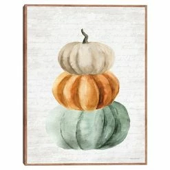 Master Piece Pumpkin Stack Framed Canvas Wall Art
