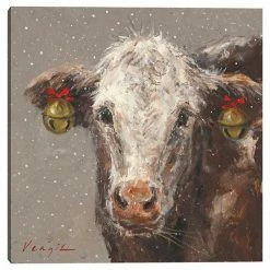 Master Piece Patty The Brown Christmas Cow Wall Decor