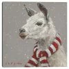 Master Piece Llama With Red & White Scarf Wall Decor