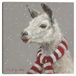 Master Piece Llama With Red & White Scarf Wall Decor