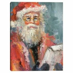 Master Piece Santa With List By J S Taylor Canvas Wall Art