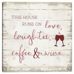 Master Piece Laughter & Wine Canvas Wall Art