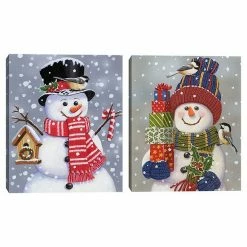 Master Piece Snowman With Presents & Top Hat Wall Decor