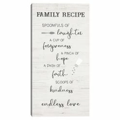 Master Piece Family Kitchen Recipe Canvas Wall Art