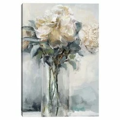 Master Piece Precious Peonies I Crop Canvas Wall Art